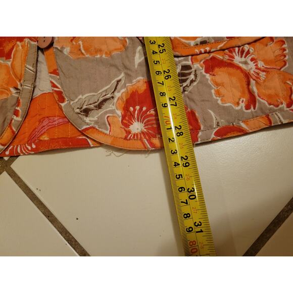 Daisy Print Quilted Cotton Reversible Jacket Topper Orange / Pink Womens Size XL - Picture 10 of 10